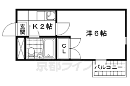 レオパレスRX山科 1Kの間取図画像