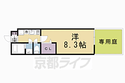 京都地下鉄東西線 二条駅 徒歩15分の賃貸マンション 1階1Kの間取り