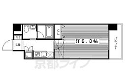 ベラジオ烏丸三条 1Kの間取図画像