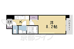 アーバンフラッツ五条堀川 5階1Kの間取り
