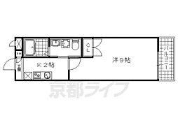 ラナキュラス椥辻 2階1Kの間取り