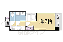 ファーストフィオーレ京都円町 1Kの間取図画像