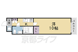 アイーズ荘 1Kの間取図画像