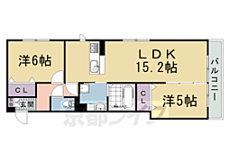 D-ROOM西院小米 2LDKの間取図画像