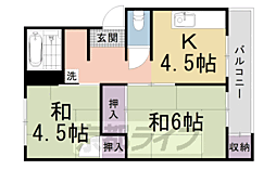 豊栄マンション 2DKの間取図画像