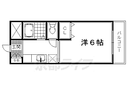 グレース嵯峨 1Kの間取図画像