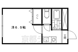 ビバーチェ六地蔵 1Kの間取図画像