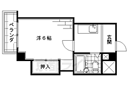 キーストンハウス 1Kの間取図画像