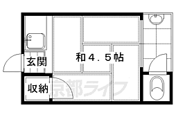 若竹荘 ワンルームの間取図画像