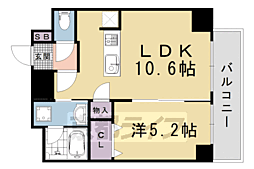 Orchid Court四条大宮 1LDKの間取図画像
