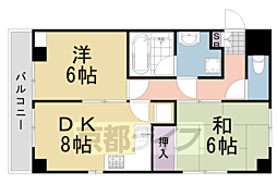 グレースフルヴィラ 2DKの間取図画像