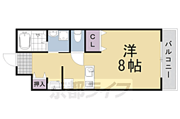 ヴァローレ桂 1Kの間取図画像