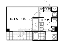 メゾン・ド・ブランシェ 1Kの間取図画像