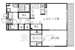 カサレリア2 1LDKの間取図画像