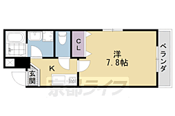 メゾンドブラン 1Kの間取図画像