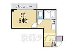 レスポワールユキオ 1Kの間取図画像