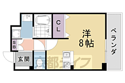 グランドパレス祗園古門前 ワンルームの間取図画像