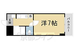 レジデンスオークラC棟 1Kの間取図画像