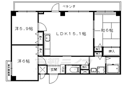 サイト安朱 3LDKの間取図画像