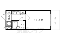 グランデール山科 1Kの間取図画像