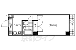 セジュール大手筋 1Kの間取図画像
