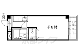 ランスロット桃山 1Kの間取図画像