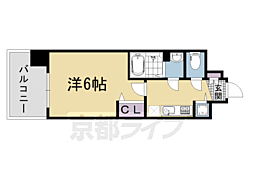 プレサンス京都四条大宮 1Kの間取図画像