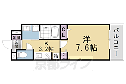 クレール蒼天 1Kの間取図画像