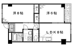 コーポラス伏見 2LDKの間取図画像