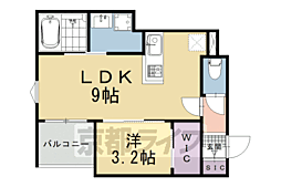 REGALEST西院 1LDKの間取図画像