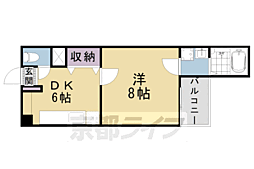 祇園ハイツ 1DKの間取図画像