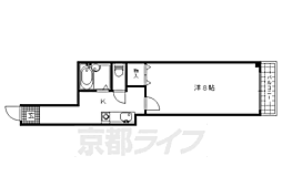 ぽえむ西陣館 1Kの間取図画像