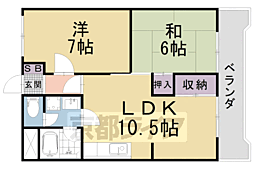 シャトー音羽 3DKの間取図画像