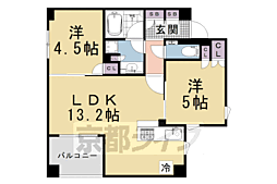 レジデンス ザ 京都東山大和大路 2LDKの間取図画像