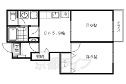 セントレア小野A 2DKの間取図画像