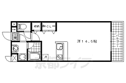 グランディール ワンルームの間取図画像