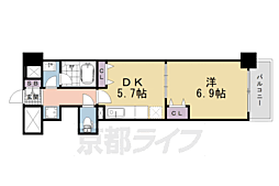 綾小路パレス 1DKの間取図画像