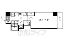 ヴィオーラオークラ 1Kの間取図画像