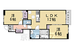 ウエストパディー 2LDKの間取図画像