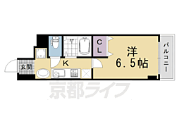 T'sCasa御幸町 1Kの間取図画像