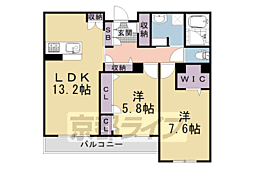 シャーメゾンガーデン太秦 2LDKの間取図画像
