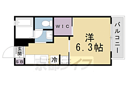 グランシード桃山 1Kの間取図画像