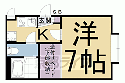 レオパレス三条東山 1Kの間取図画像
