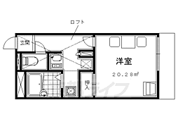 レオパレス万帖敷KKT 1Kの間取図画像