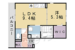 京都市山科区厨子奥若林町アパート 1LDKの間取図画像