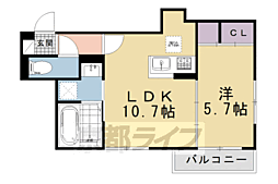 サンライフ上賀茂壱番館 1LDKの間取図画像