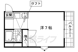 樫原マンション 1Kの間取図画像