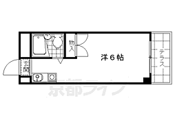 樫原マンション 1Kの間取図画像