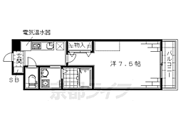 グッドヒル伏見 1Kの間取図画像