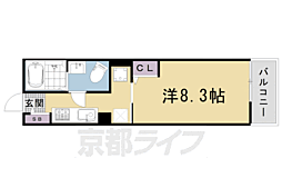 グランアルカンシェル 1Kの間取図画像